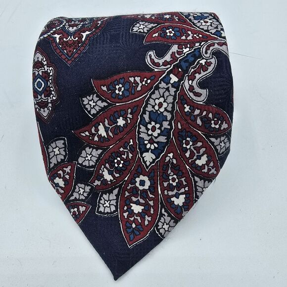 Gino Pompeii SILK Necktie Tie 55 x 4 red blue, Vintage Menswear - Picture 1 of 6